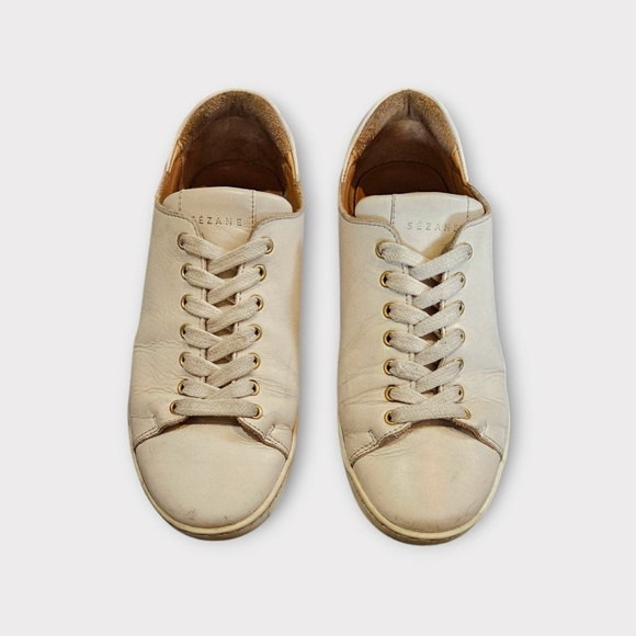 Sezane Jack Trainer Smooth Cowhide Leather Sneakers - Picture 2 of 8